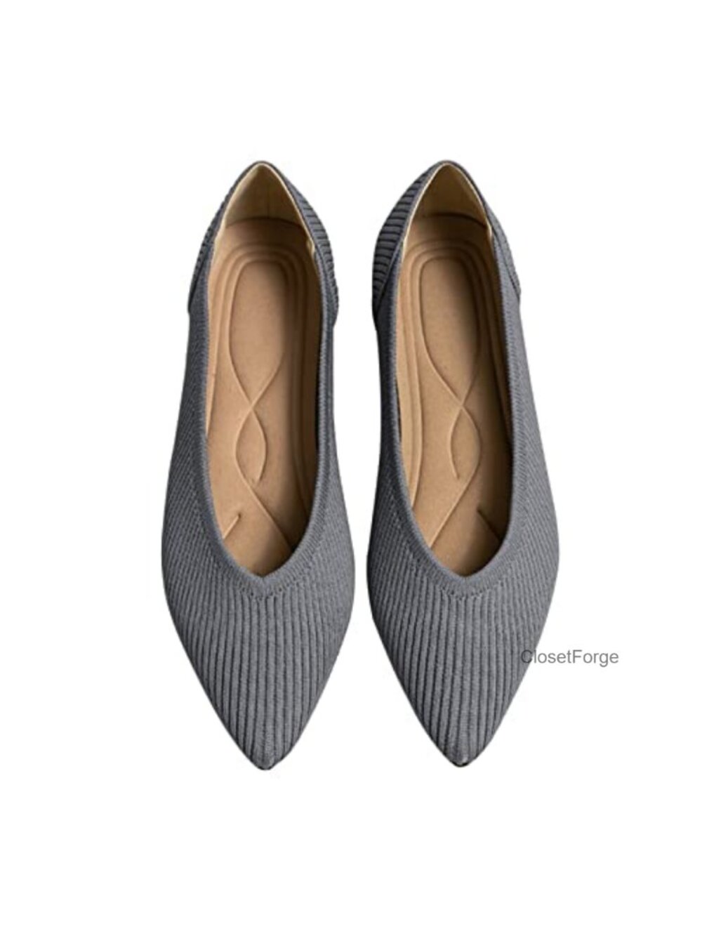 Women's Pointed Toe Knit Ballet Flats Comfortable Slip On Shoes